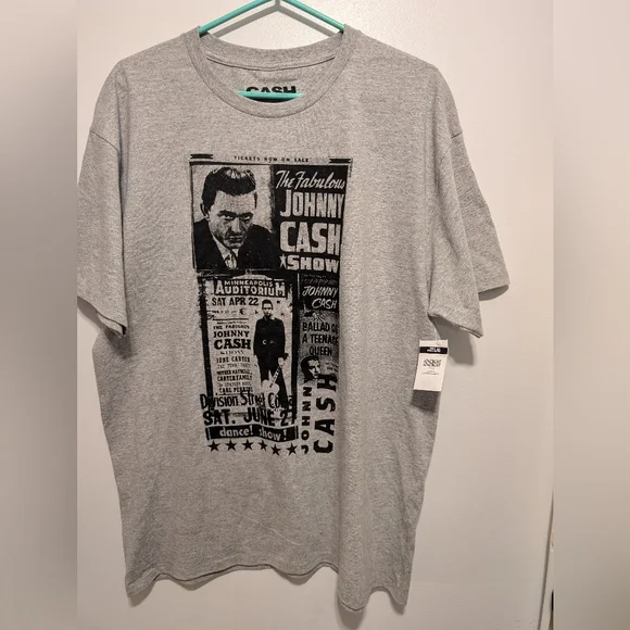 Johnny Cash Graphic Gray T-Shirt - Picture 1 of 3